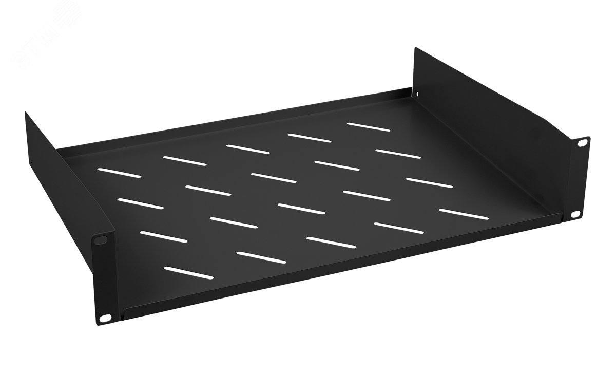 Полка 19' перфорированная консольная 2U глубина 315 мм, цвет черный (RAL 9004)