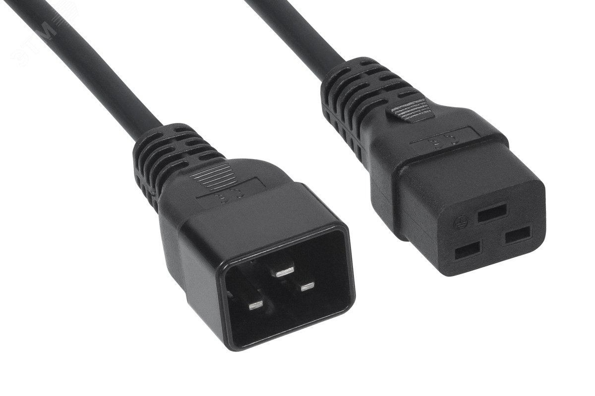 Кабель питания IEC 320 C19 - IEC 320 C20 (3x1.5), 16A, прямая вилка, 3м