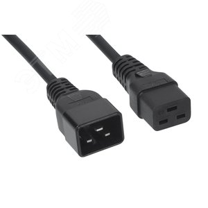 Кабель питания IEC 320 C19 - IEC 320 C20 (3x1.5), 16A, прямая вилка, 3м