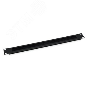 Органайзер кабельный горизонтальный 19' 1U, с щеточным вводом, металлический, цвет черный (RAL 9004)