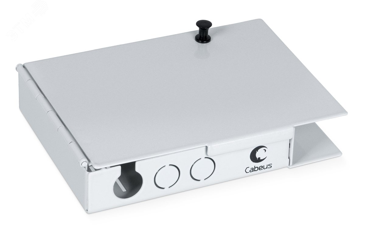 Бокс оптический настенный на 4 ST со сплайс-кассетой и КДЗС (без пигтейлов и проходных адаптеров)