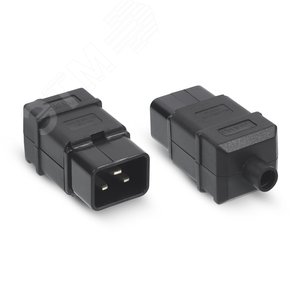 Вилка С20 разборная, 16А, 250 V, черная
