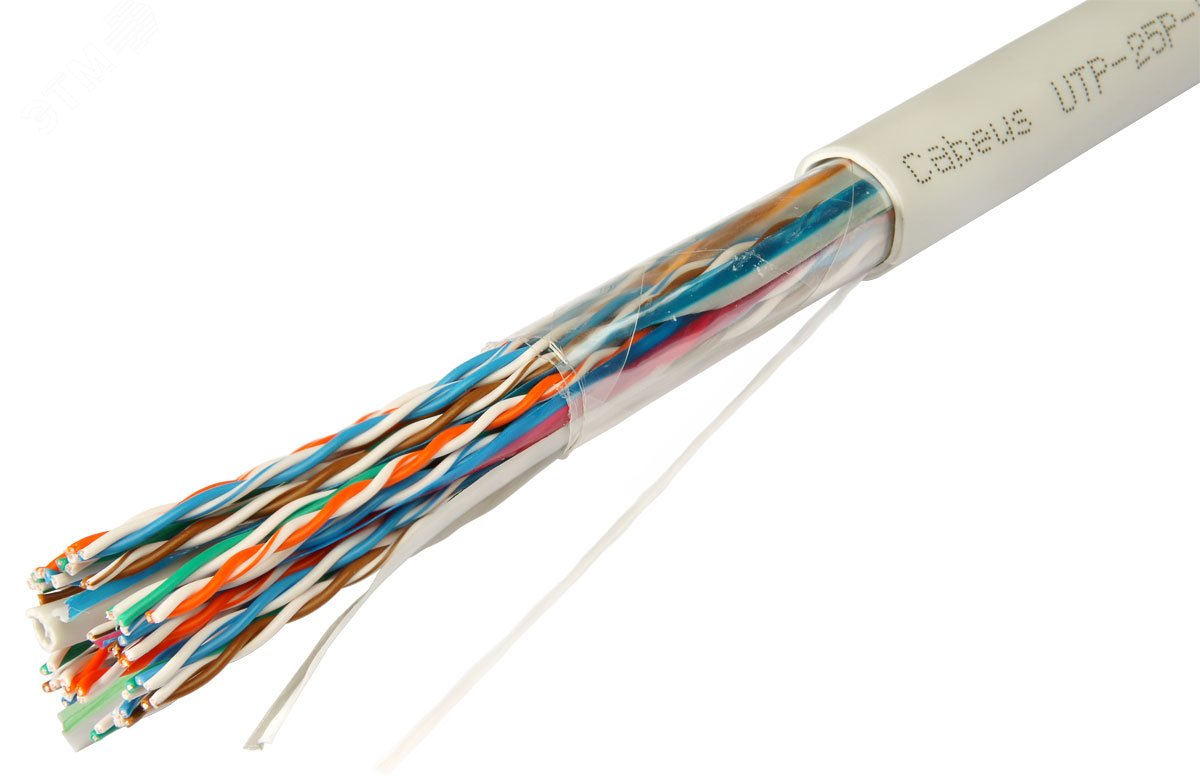 Кабель витая пара UTP-25P-Cat.5-IN UTP (U/UTP), категория 5, 25 пар (24 AWG), одножильный (solid), PVC нг(А)-LS