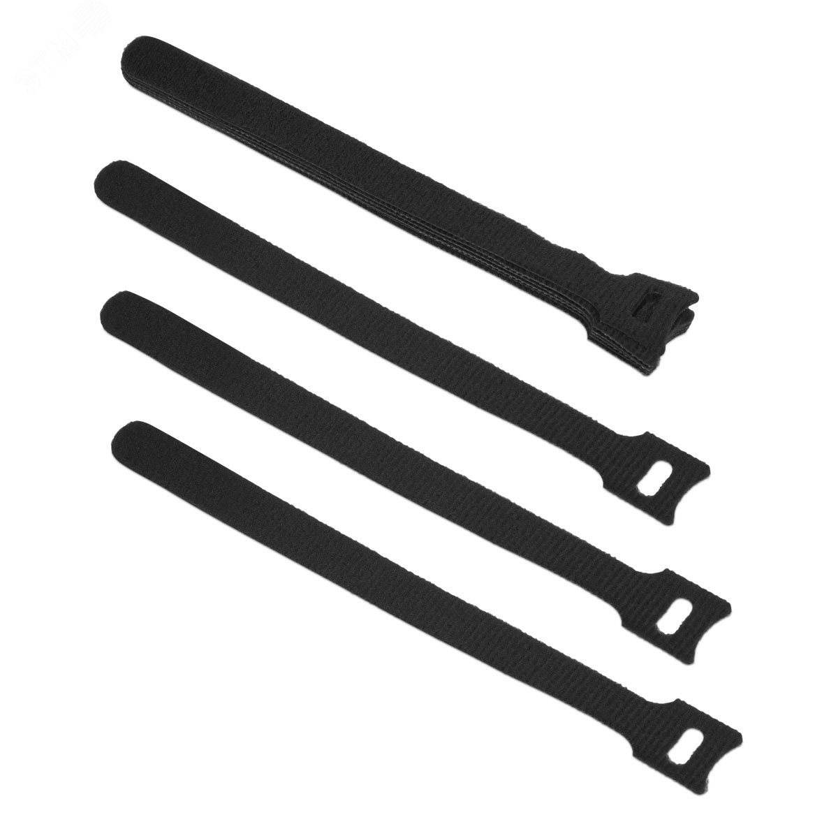 Хомут для кабеля, липучка с мягкой застежкой, 180x14 мм, черный (10 шт.)