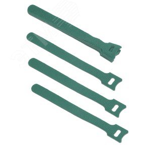 Хомут для кабеля, липучка с мягкой застежкой, 150x14 мм, зеленый (10 шт.)