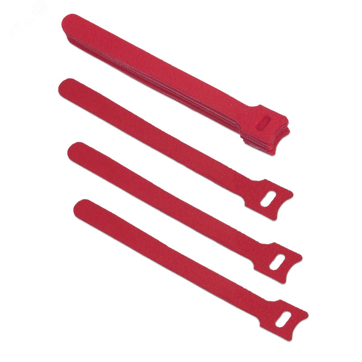 Хомут для кабеля, липучка с мягкой застежкой, 150x14 мм, красный (10 шт.)
