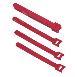 Хомут для кабеля, липучка с мягкой застежкой, 150x14 мм, красный (10 шт.)