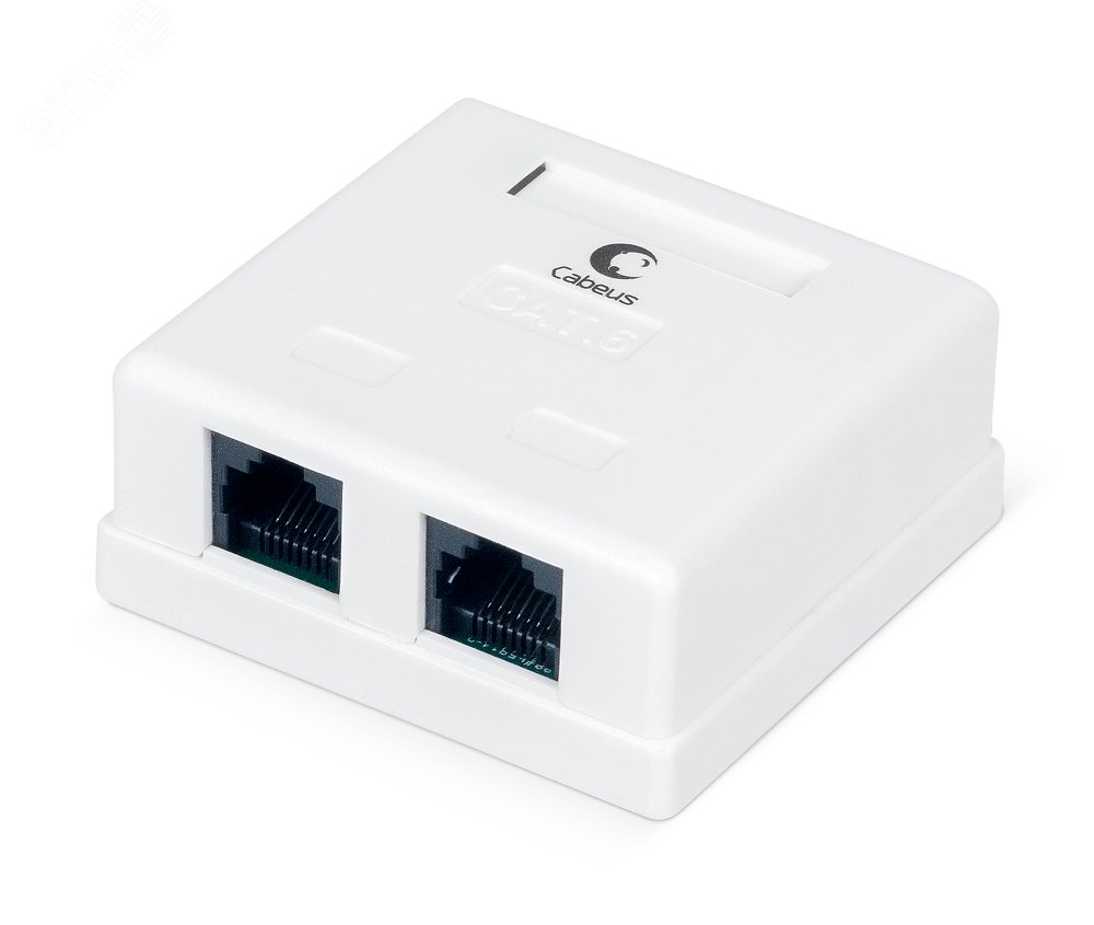 Розетка компьютерная RJ-45(8P8C), категория 6, двойная, внешняя, Dual IDC