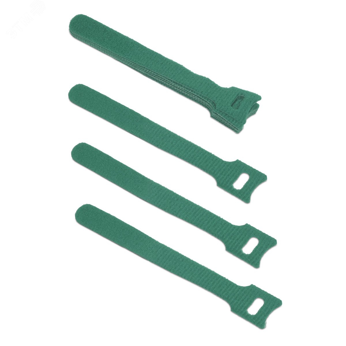 Хомут для кабеля, липучка с мягкой застежкой, 135x14 мм, зеленый (10 шт.)