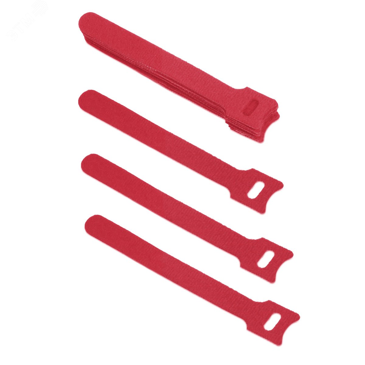 Хомут для кабеля, липучка с мягкой застежкой, 135x14 мм, красный (10 шт.)