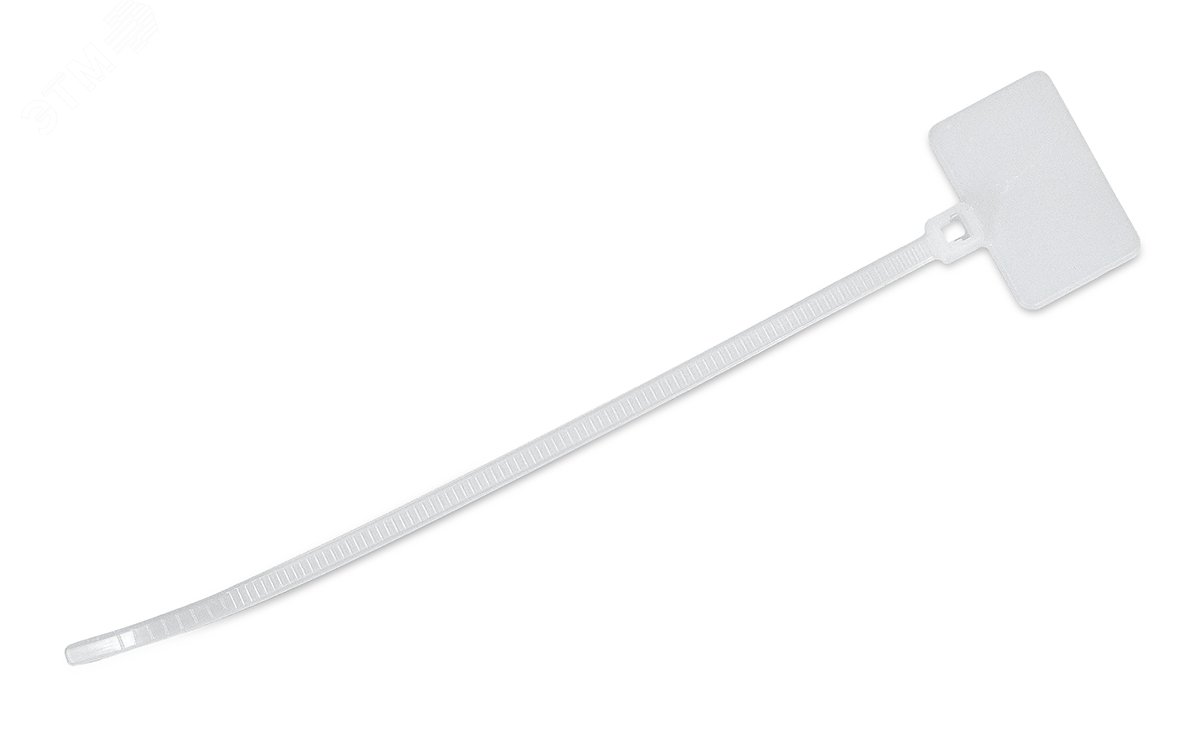 Стяжка нейлоновая неоткрывающаяся, безгалогенная (halogen free), 110x2.5мм, с площадкой для маркера (100 шт)