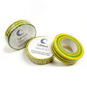 Лента изоляционная желто-зеленая 19ммх20мх0.13мм