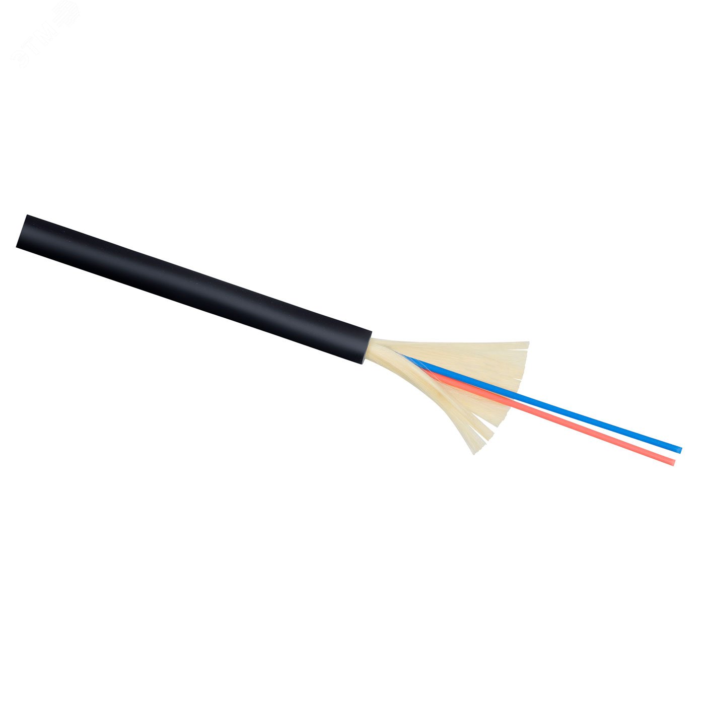 Кабель волоконно-оптический 9/125 одномодовый, 2 волокна, плотное буферное покрытие (tight buffer), внутренний/внешний, (-40C ~ +60), LSZH, черный, (F