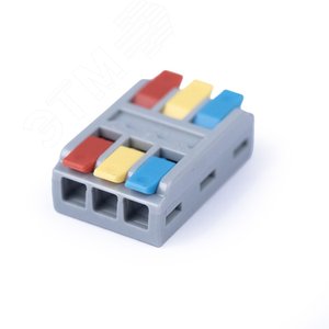 Клемма соединительная универсальная проходная 3 полюса с рычагом 0.08-4.0 (1шт)