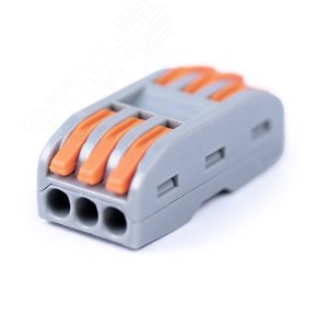 Клемма соединительная универсальная проходная 3 полюса с рычагом 0.08-2.5/4.0 (1шт)