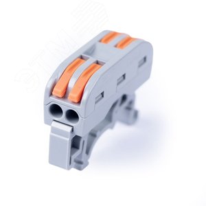 Клемма соединительная универсальная проходная 2 полюса с рычагом на DIN-рейку 0.08-2