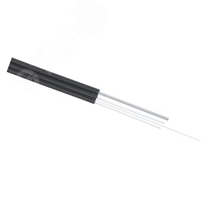 Кабель волоконно-оптический 9/125 одномодовый, 4 волокна, усилен двумя стеклопрутками, с внешним силовым элементом из стальной проволоки, внутренний/в