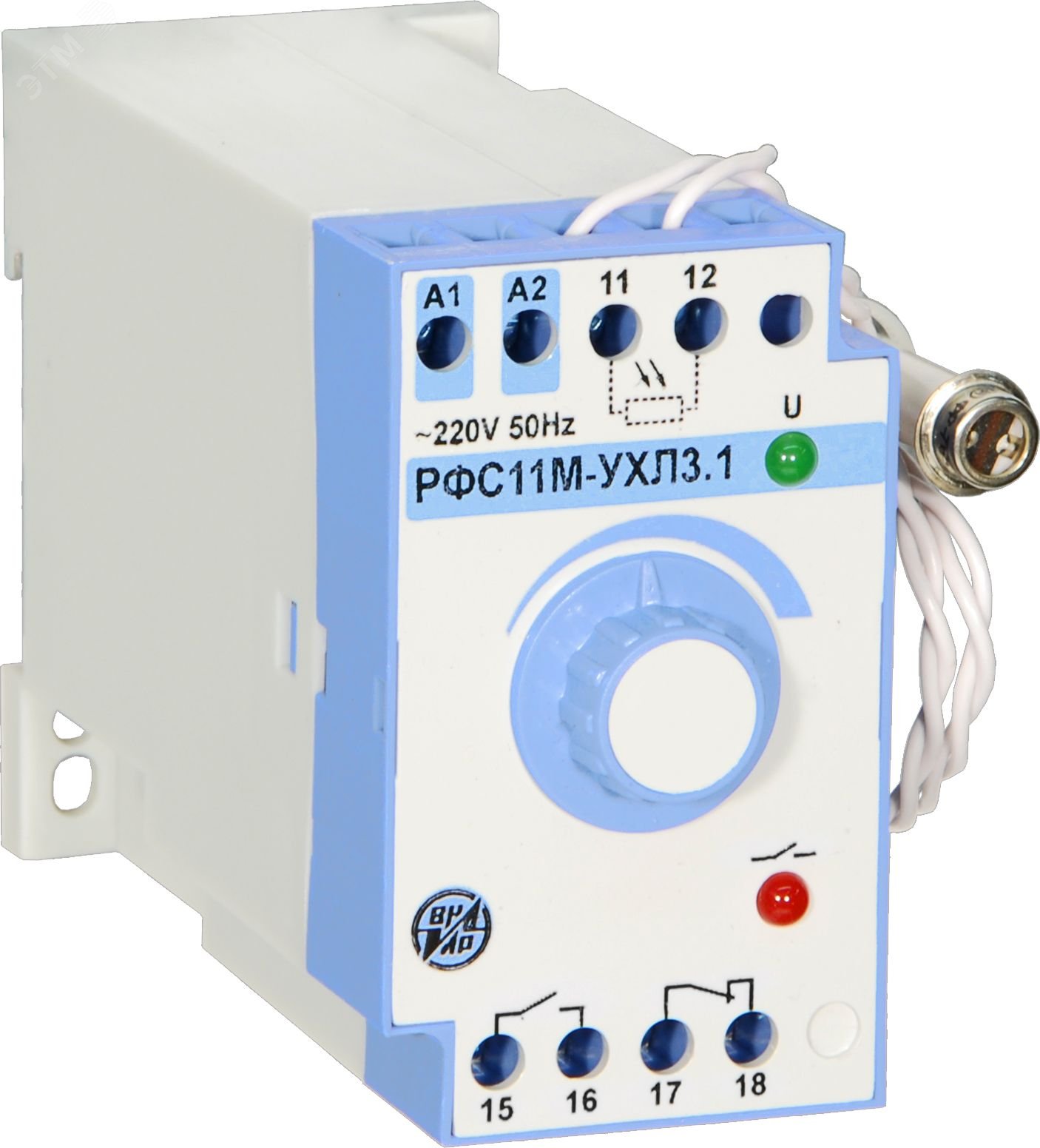 Реле фотоэлектронное РФС-11М УХЛ3.1 220В 50Гц 1з1р на DIN-рейку с фотодатчиком (провод 1,2м)