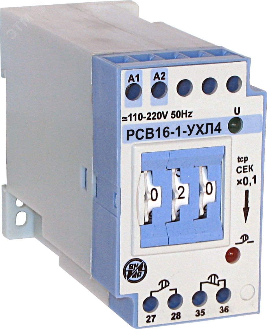 Реле времени РСВ-16-1 =/~24В 1-999 сек на DIN-рейк