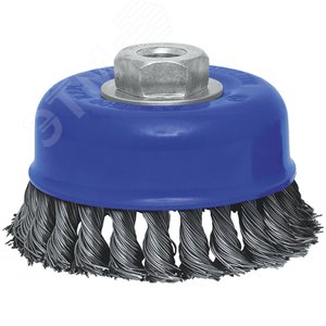 Щетка для УШМ, М14, тип ''Чашка'', крученая витая проволока 0,5 мм, 100 мм, Profi