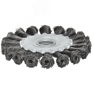 Щетка для УШМ, посадка 22,2 мм, тип ''Плоская'', крученая проволока 0,5 мм, 125 мм, Profi