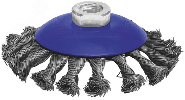 Щетка для УШМ, М14, тип ''Тарелка'', крученая проволока 0,5 мм, 100 мм, Profi