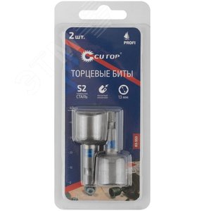 Набор бит с торцевыми магнитными головками 8 мм, 2 шт, Profi, 48 мм