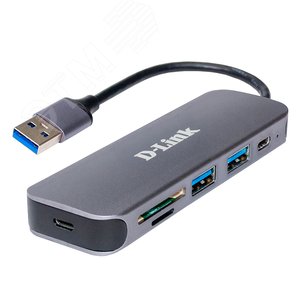 Концентратор 2 порта USB 3.0, 1 , слоты для карт SD,microSD, разъем USB 3.0
