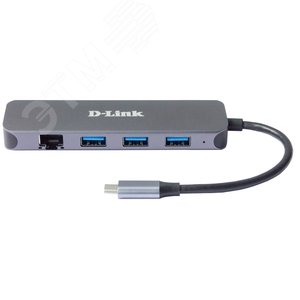 Разветвитель USB 1хUSB Type-C, 3хUSB 3.0 Type-A, 1хUSB Type-C/PD 3.0, 1хRJ45