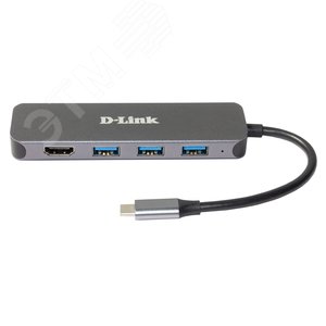 Разветвитель USB 1хUSB Type-C, 3хUSB 3.0 Type-A, 1хUSB Type-C/PD 3.0, 1хHDMI