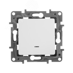 ETIKA Переключатель одноклавишный с подсветкой белый автоматические зажимы 10AX