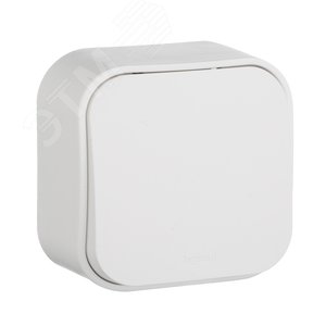 Quteo Переключатель одноклавишный наружный белый 10А