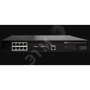 Коммутатор управляемый L2, PoE, 10x1000 Мб/с RJ45, 150 Вт