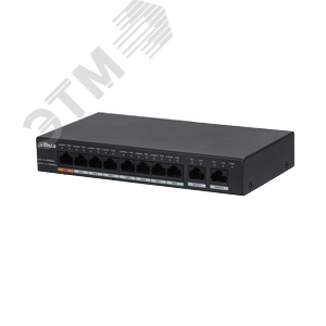 Коммутатор неуправляемый, PoE, 10 портов 1000 Мб/с RJ45, 96 Вт