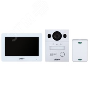 Комплект видеодомофона 2-проводной(Панель вызывнаяDHI-VTO2003F, видеодомофон с WiFi DHI-VTH5123H-W, 2-проводной контроллер VTNC1003C, монтажная       