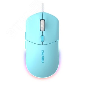 Мышь проводная 800-6400 dpi, подсветка RGB, 1.8 м, голубой