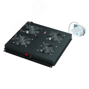 Модуль. Вент.4 модуля с мех.терм, шнуром пит. 1,8м, вилка Shuko, чер. DATAREX