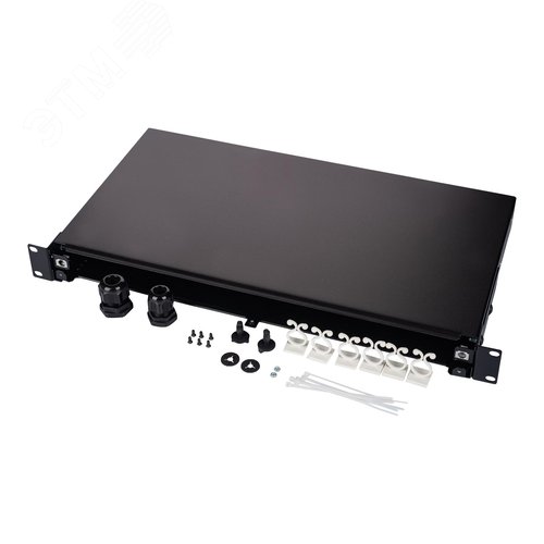 Панель оптическая коммутационная, 19', 1U выдвижная, без планок и адаптеров, черный