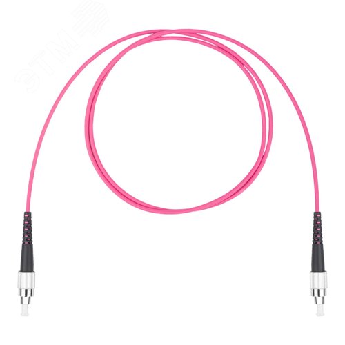 Шнур оптический коммутационный (патч-корд), FC-FC симплекс simplex OM4, нг(А)-HF, маджента, 0,5 м