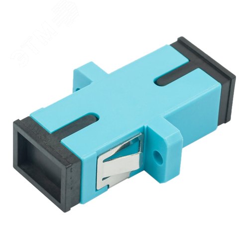 Адаптер оптический проходной SC-SC, OM3, симплекс simplex, бирюзовый