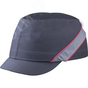 Каскетка-бейсболка защитная AIRCOLTAN, цвет черный/красный, козырек 3см