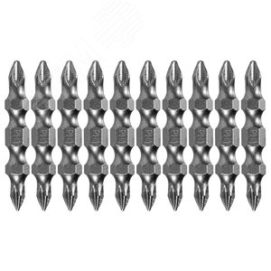 Бита двухсторонняя, PH2-PH1 х 45 мм, сталь S2, 10 шт. Denzel