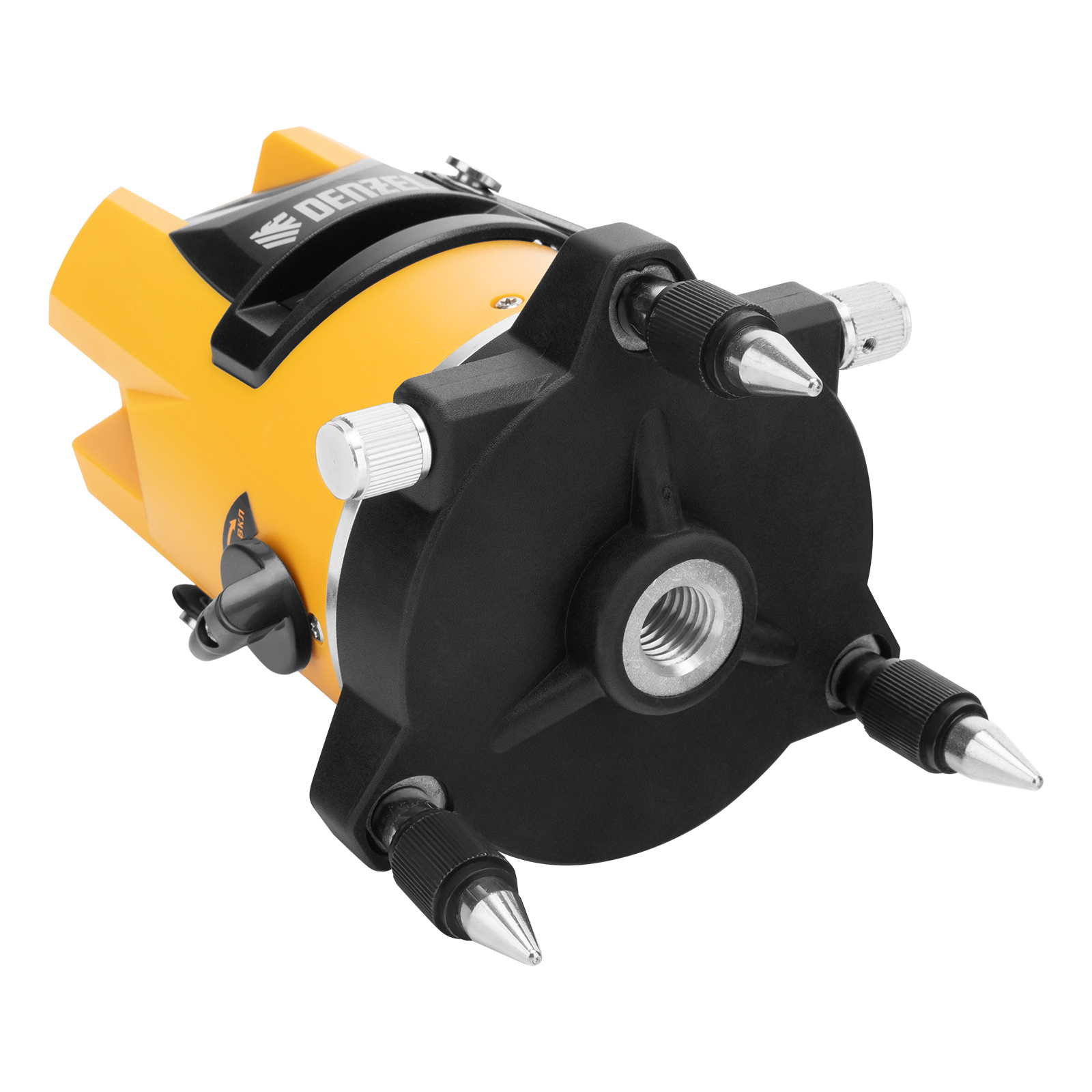 Лазерный уровень LX3, 10 м, ± 0,3 мм/1 м, 635 нм, 4 вертикальных, 1 горизонтальная плоскости, резьба 5/8" Denzel