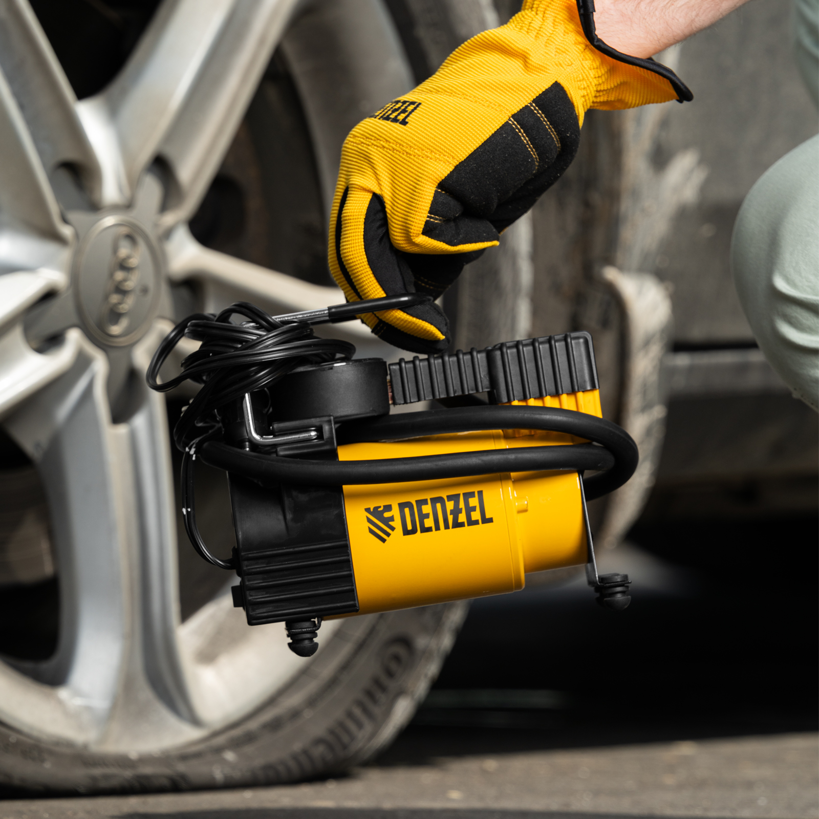 Компрессор автомобильный DС-20,12 В, 7 атм, 35 л/мин Denzel