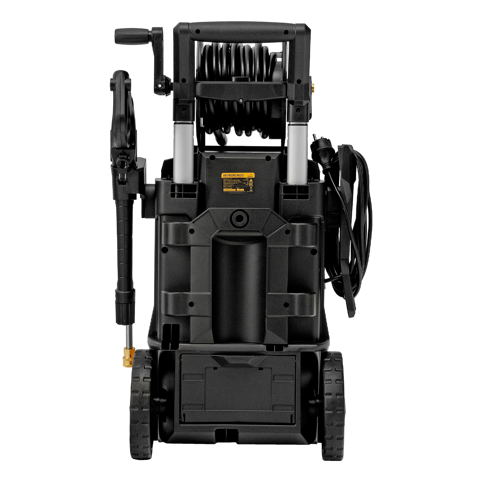 Моечная машина высокого давления R-210iD, 2600 Вт, 210 бар, 8.0 л/мин, асинхронный двигатель, барабан Denzel