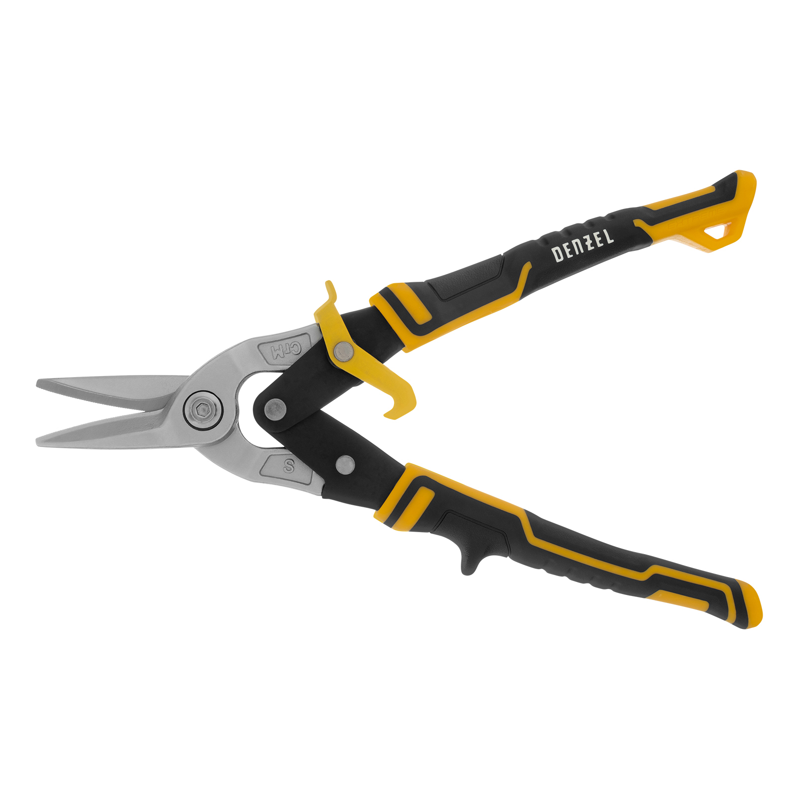 Ножницы по металлу, 270 мм, прямой рез, сталь-CrMo, трехкомпонентные рукоятки Denzel
