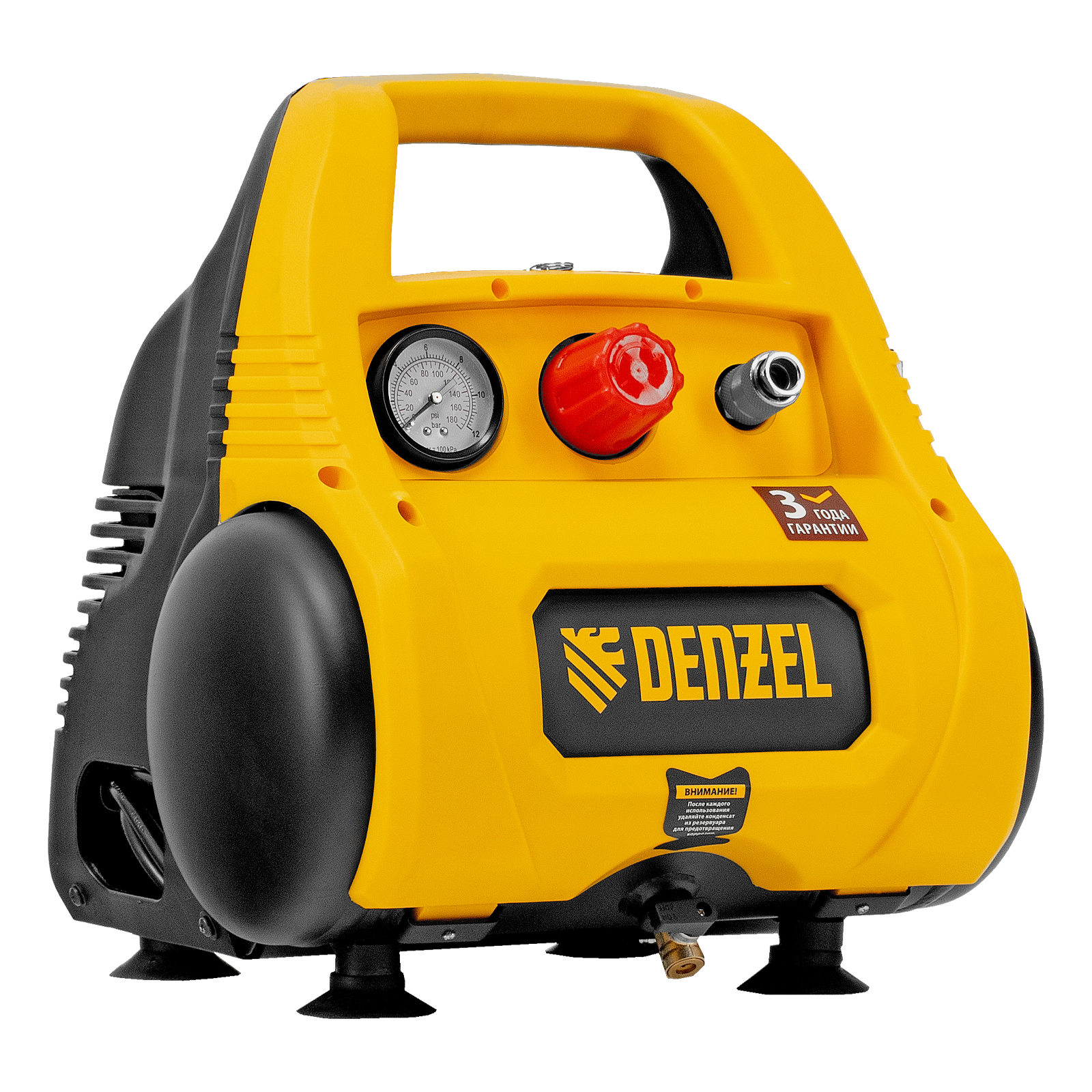 Компрессор воздушный безмасляный РС 1/6-180,1, 1 кВт, 180 л/мин, 6 л Denzel