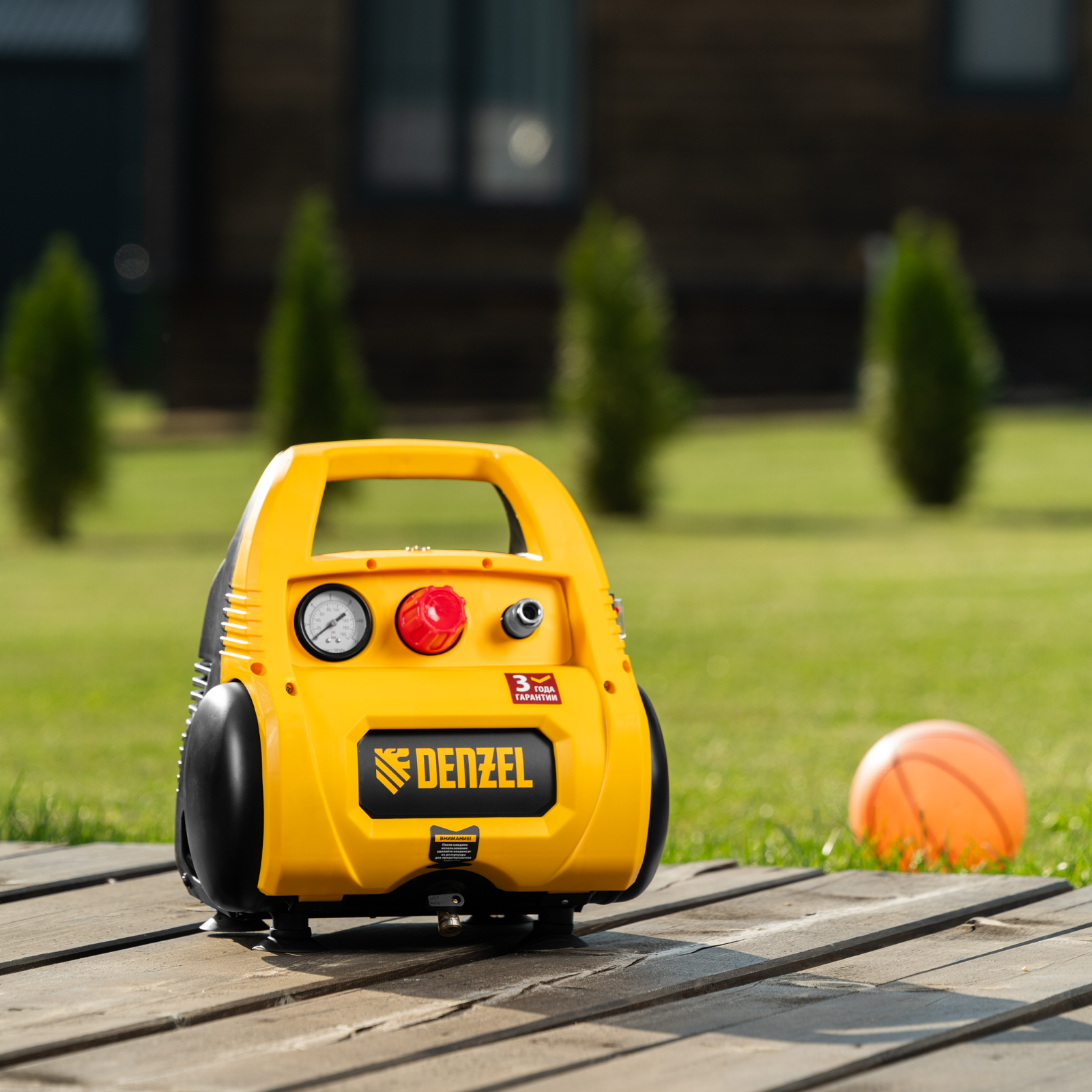 Компрессор воздушный безмасляный РС 1/6-180,1, 1 кВт, 180 л/мин, 6 л Denzel