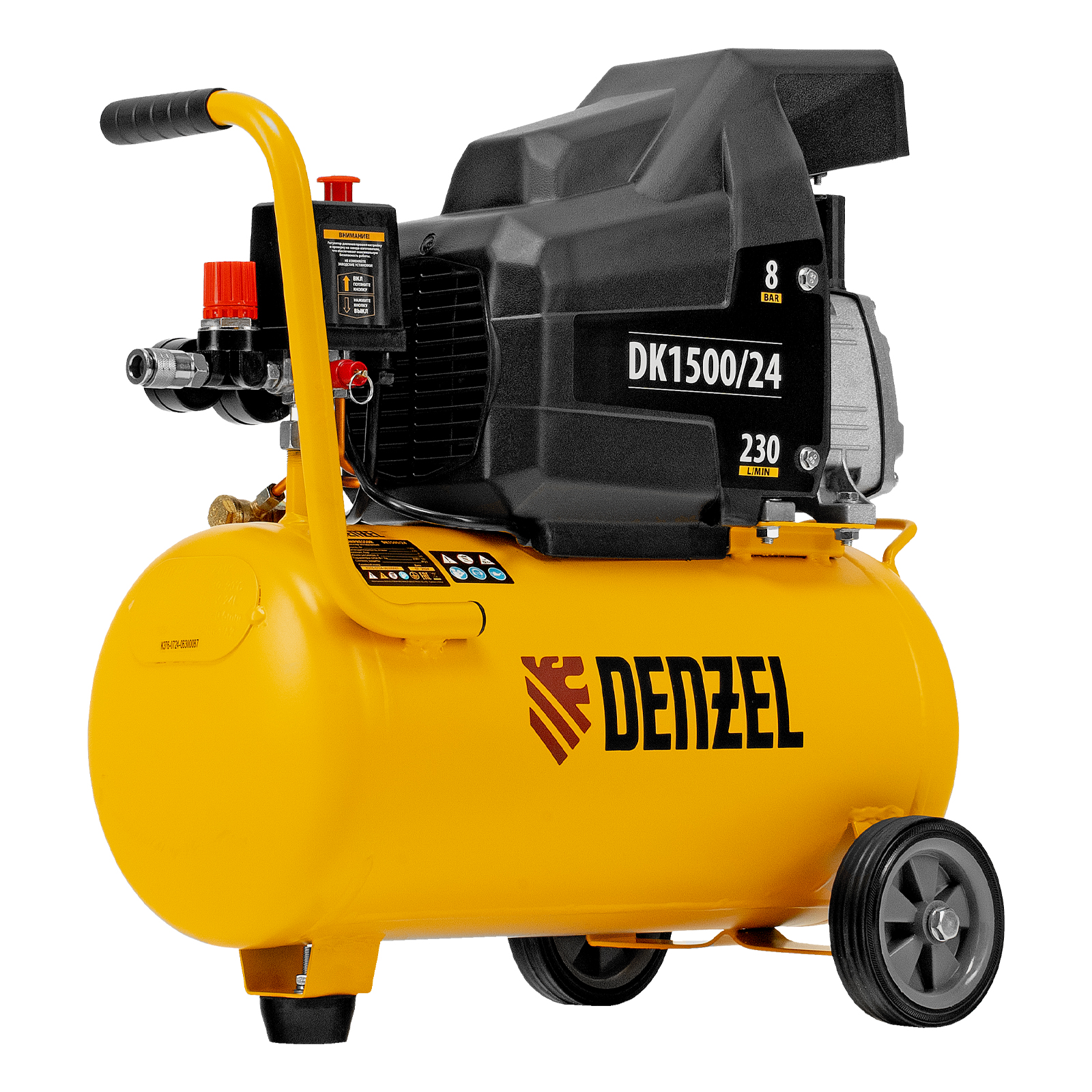 Компрессор воздушный DK1500/24, Х-PRO 1.5 кВт, 230 л/мин, 24 л Denzel