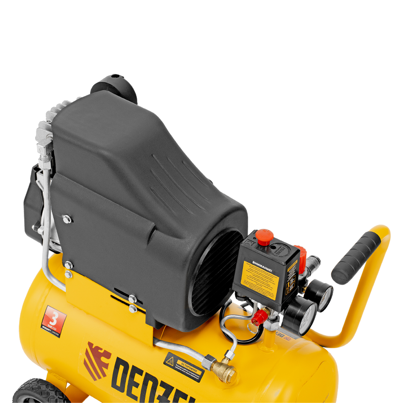 Компрессор воздушный DLC1300/24 безмасляный 1.3 кВт, 24 литра, 206 л/мин Denzel